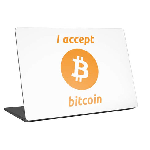 I Accept Bitcoin Universal Laptop 17in (13.8 x 10in) Skin