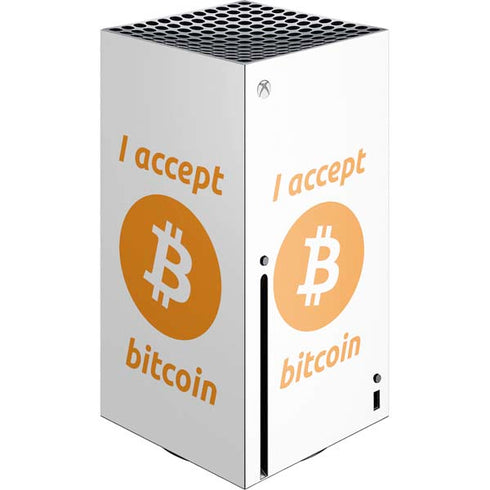 I Accept Bitcoin Xbox Series X Console Skin