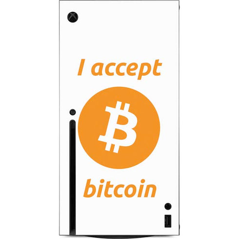 I Accept Bitcoin Xbox Series X Console Skin