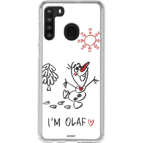 Disney Frozen I Am Olaf Art Galaxy A21 Clear Case