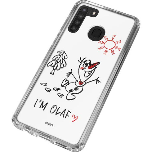 Disney Frozen I Am Olaf Art Galaxy A21 Clear Case