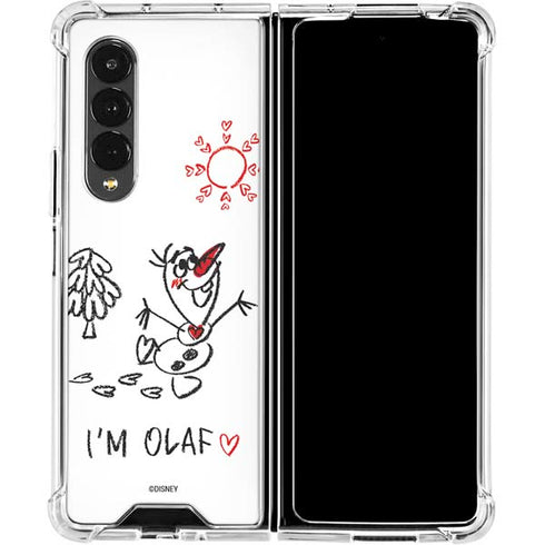 Disney Frozen I Am Olaf Art Galaxy Z Fold4 5G Clear Case