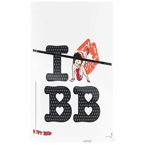 Betty Boop I Love BB PS5 Slim Disk Console Skin