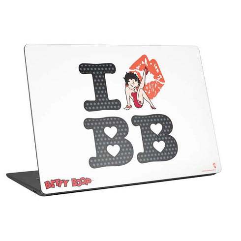 Betty Boop I Love BB Universal Laptop 12in (9.8 x 6.8in) Skin