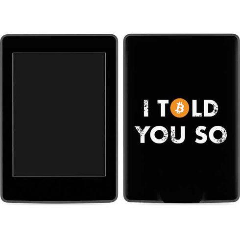 I Told You So Amazon Kindle Skin