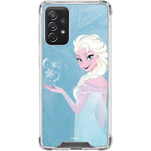 Disney Frozen Ice Blue Elsa Art Galaxy A72 5G Clear Case