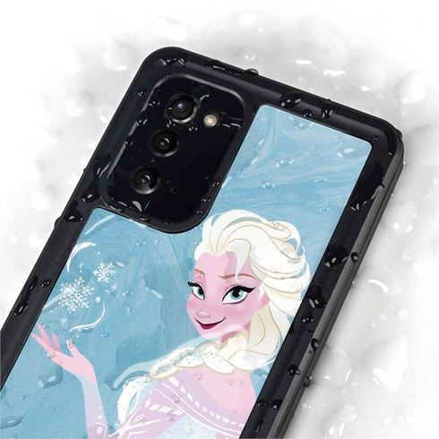 Disney Frozen Ice Blue Elsa Art Galaxy Note20 5G Waterproof Case
