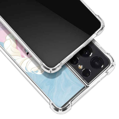 Disney Frozen Ice Blue Elsa Art Galaxy S21 Ultra 5G Clear Case