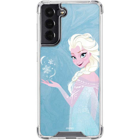 Disney Frozen Ice Blue Elsa Art Galaxy S22 Clear Case