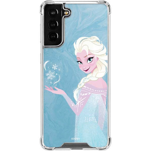 Disney Frozen Ice Blue Elsa Art Galaxy S22 Plus Clear Case