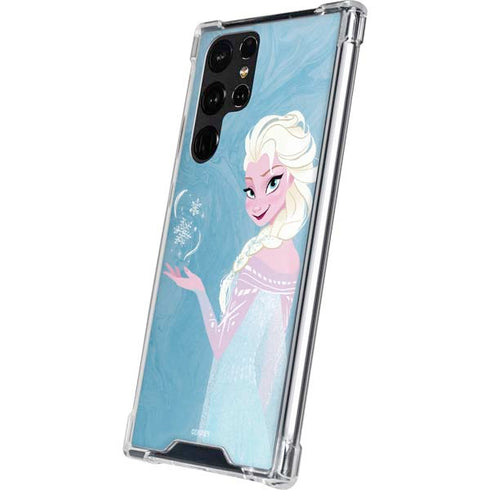 Disney Frozen Ice Blue Elsa Art Galaxy S22 Ultra Clear Case