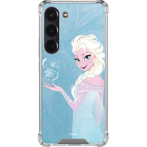 Disney Frozen Ice Blue Elsa Art Galaxy S23 Clear Case