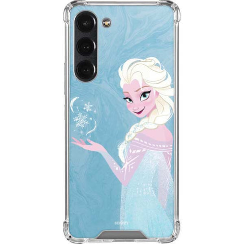Disney Frozen Ice Blue Elsa Art Galaxy S23 Plus Clear Case
