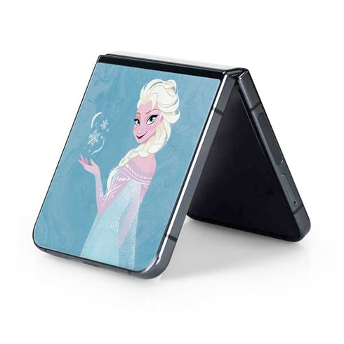 Disney Frozen Ice Blue Elsa Art Galaxy Z Flip5 5G Skin