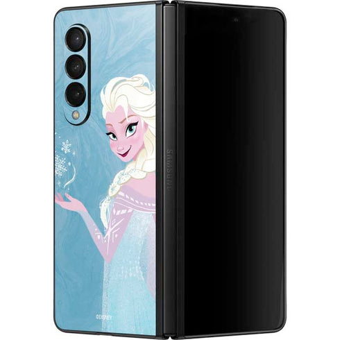 Disney Frozen Ice Blue Elsa Art Galaxy Z Fold3 5G Skin