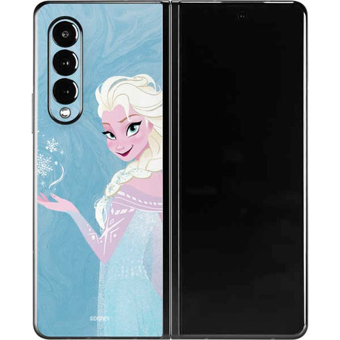 Disney Frozen Ice Blue Elsa Art Galaxy Z Fold3 5G Skin