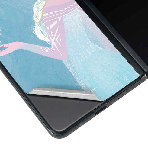Disney Frozen Ice Blue Elsa Art Galaxy Z Fold3 5G Skin