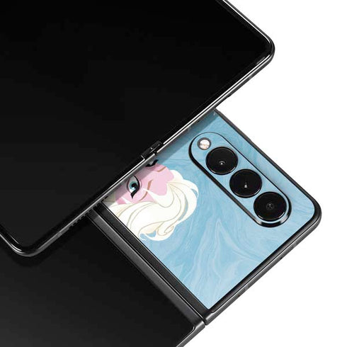 Disney Frozen Ice Blue Elsa Art Galaxy Z Fold3 5G Skin