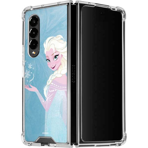 Disney Frozen Ice Blue Elsa Art Galaxy Z Fold4 5G Clear Case