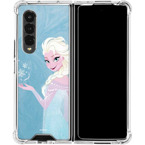 Disney Frozen Ice Blue Elsa Art Galaxy Z Fold4 5G Clear Case