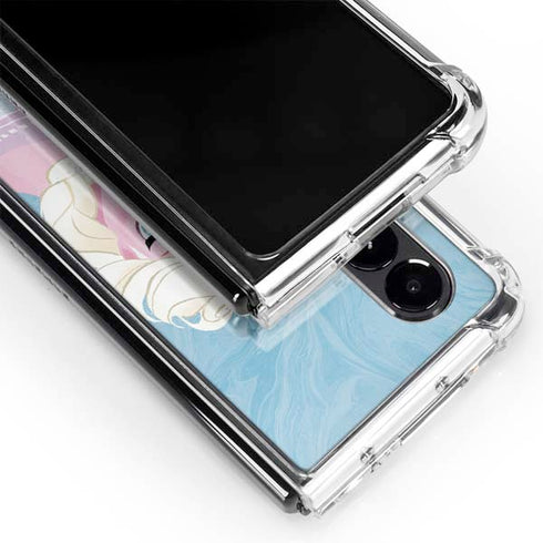 Disney Frozen Ice Blue Elsa Art Galaxy Z Fold4 5G Clear Case