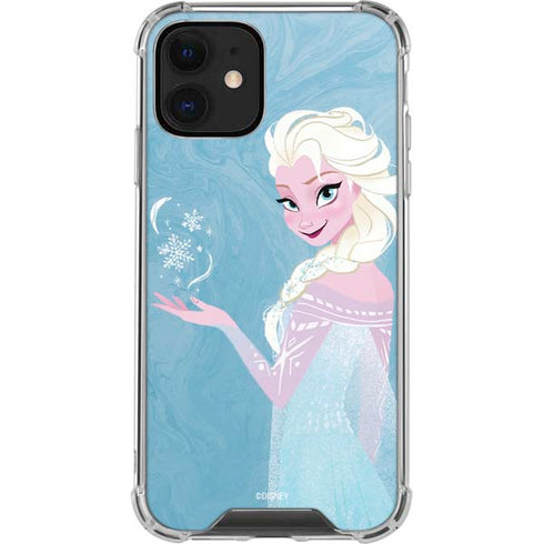 Disney Frozen Ice Blue Elsa Art iPhone 12 Clear Case