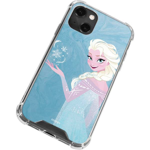 Disney Frozen Ice Blue Elsa Art iPhone 13 Mini Clear Case