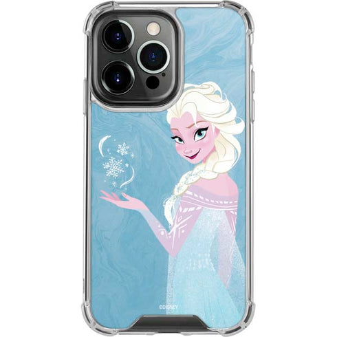 Disney Frozen Ice Blue Elsa Art iPhone 15 Pro Clear Case
