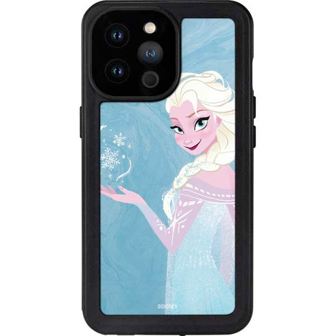 Disney Frozen Ice Blue Elsa Art iPhone 14 Pro Max Waterproof Case