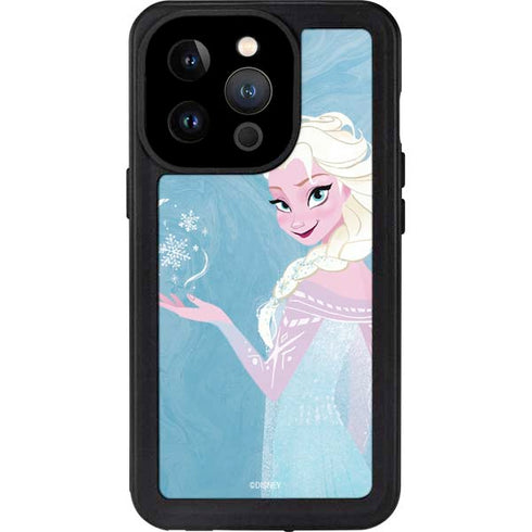Disney Frozen Ice Blue Elsa Art iPhone 14 Pro Waterproof Case