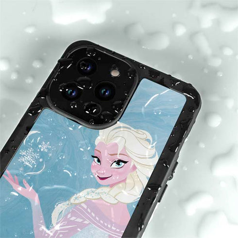 Disney Frozen Ice Blue Elsa Art iPhone 14 Pro Waterproof Case