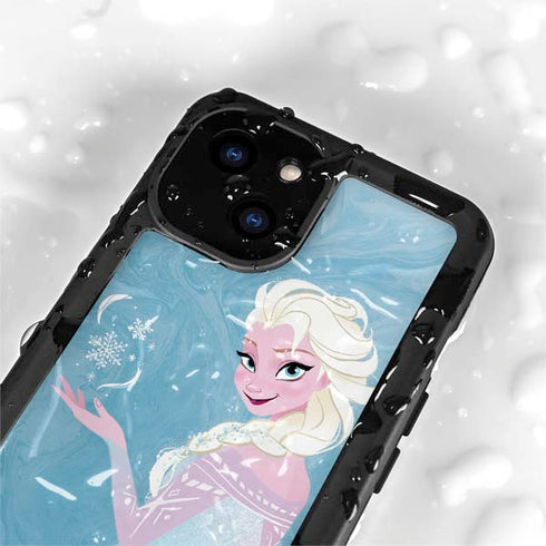 Disney Frozen Ice Blue Elsa Art iPhone 15 Waterproof Case