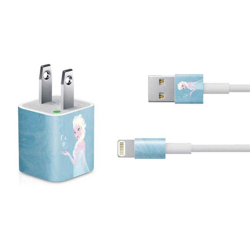 Disney Frozen Ice Blue Elsa Art iPhone Charger (5W USB) Skin