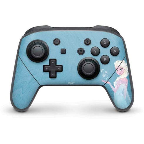 Disney Frozen Ice Blue Elsa Art Nintendo Switch Pro Controller Skin