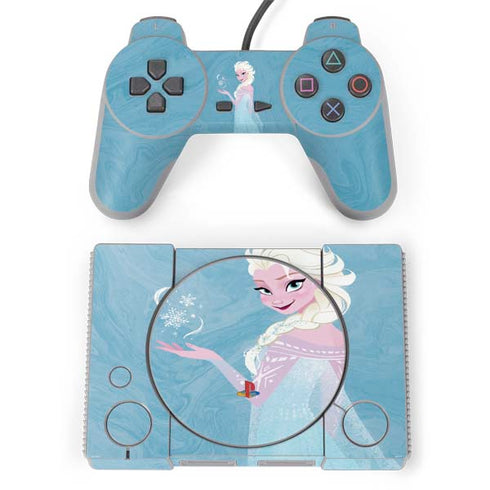 Disney Frozen Ice Blue Elsa Art PlayStation Classic Bundle Skin