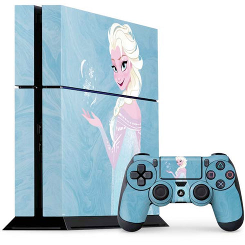 Disney Frozen Ice Blue Elsa Art PS4 Console and Controller Bundle Skin