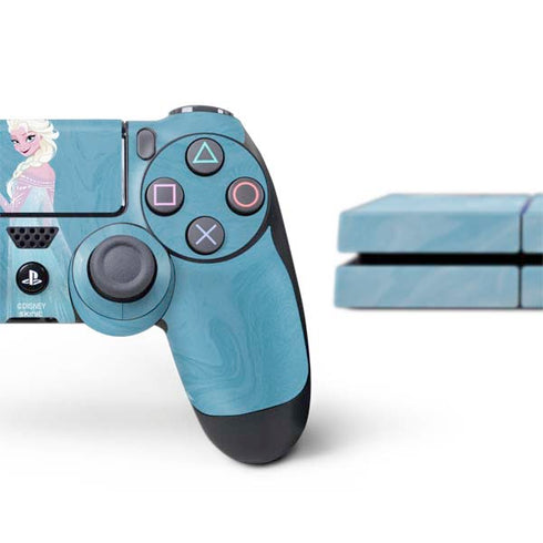 Disney Frozen Ice Blue Elsa Art PS4 Console and Controller Bundle Skin