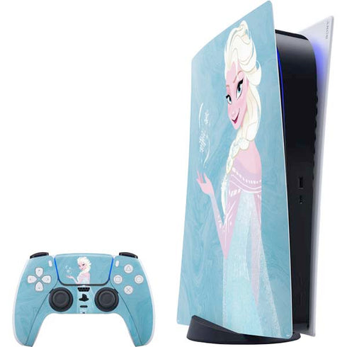 Disney Frozen Ice Blue Elsa Art PS5 Digital Edition Bundle Skin