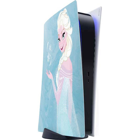 Disney Frozen Ice Blue Elsa Art PS5 Digital Edition Console Skin