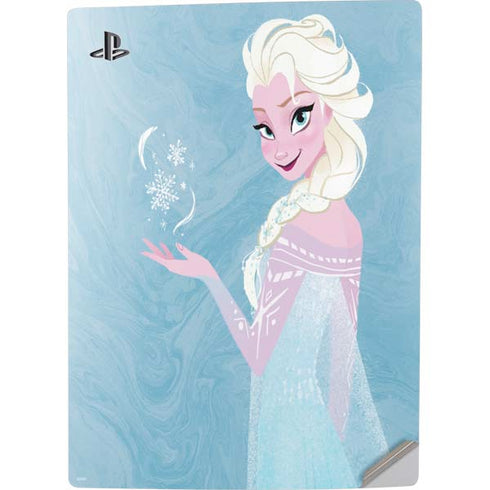 Disney Frozen Ice Blue Elsa Art PS5 Digital Edition Console Skin