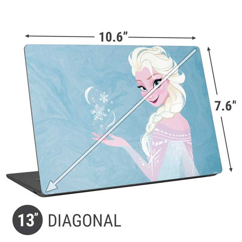 Disney Frozen Ice Blue Elsa Art Universal Laptop 13in (10.6 x 7.6in) Skin