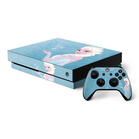 Disney Frozen Ice Blue Elsa Art Xbox One X Bundle Skin