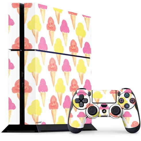Bouffants and Broken Hearts Ice Cream PS4 Console and Controller Bundle Skin