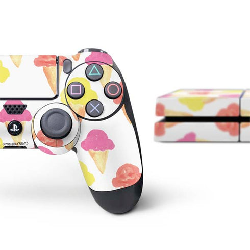 Bouffants and Broken Hearts Ice Cream PS4 Console and Controller Bundle Skin