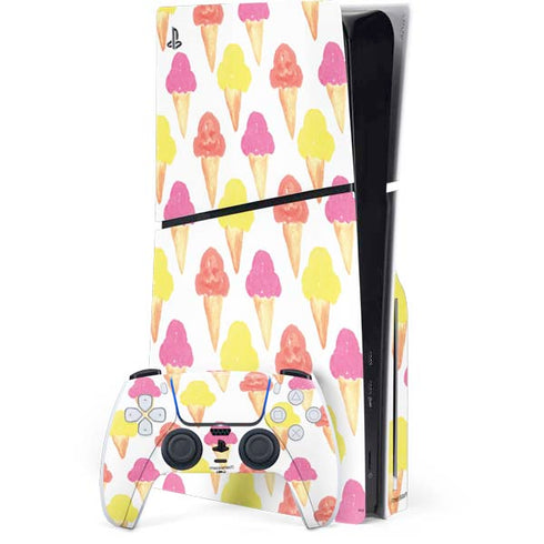 Bouffants and Broken Hearts Ice Cream PS5 Slim Disk Bundle Skin