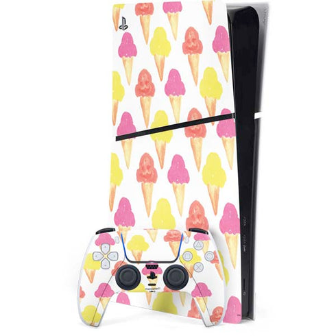 Bouffants and Broken Hearts Ice Cream PS5 Slim Digital Edition Console Skin