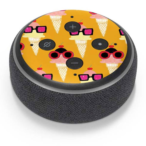 Bouffants and Broken Hearts Ice Cream with Shades Amazon Echo Dot Skin