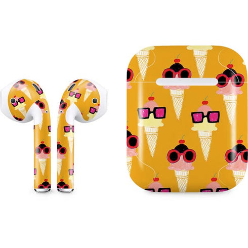 Bouffants and Broken Hearts Ice Cream with Shades Apple AirPods Skin