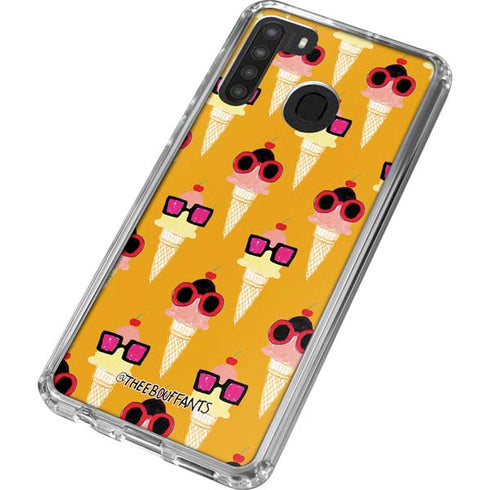 Bouffants and Broken Hearts Ice Cream with Shades Galaxy A21 Clear Case