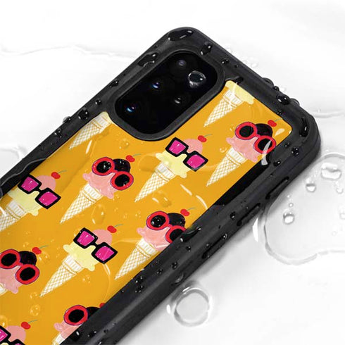 Bouffants and Broken Hearts Ice Cream with Shades Galaxy S20 Plus Waterproof Case